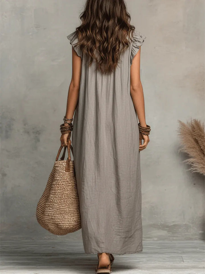 Maeve | Langes Kleid im Boho-Stil aus Leinen und Baumwolle