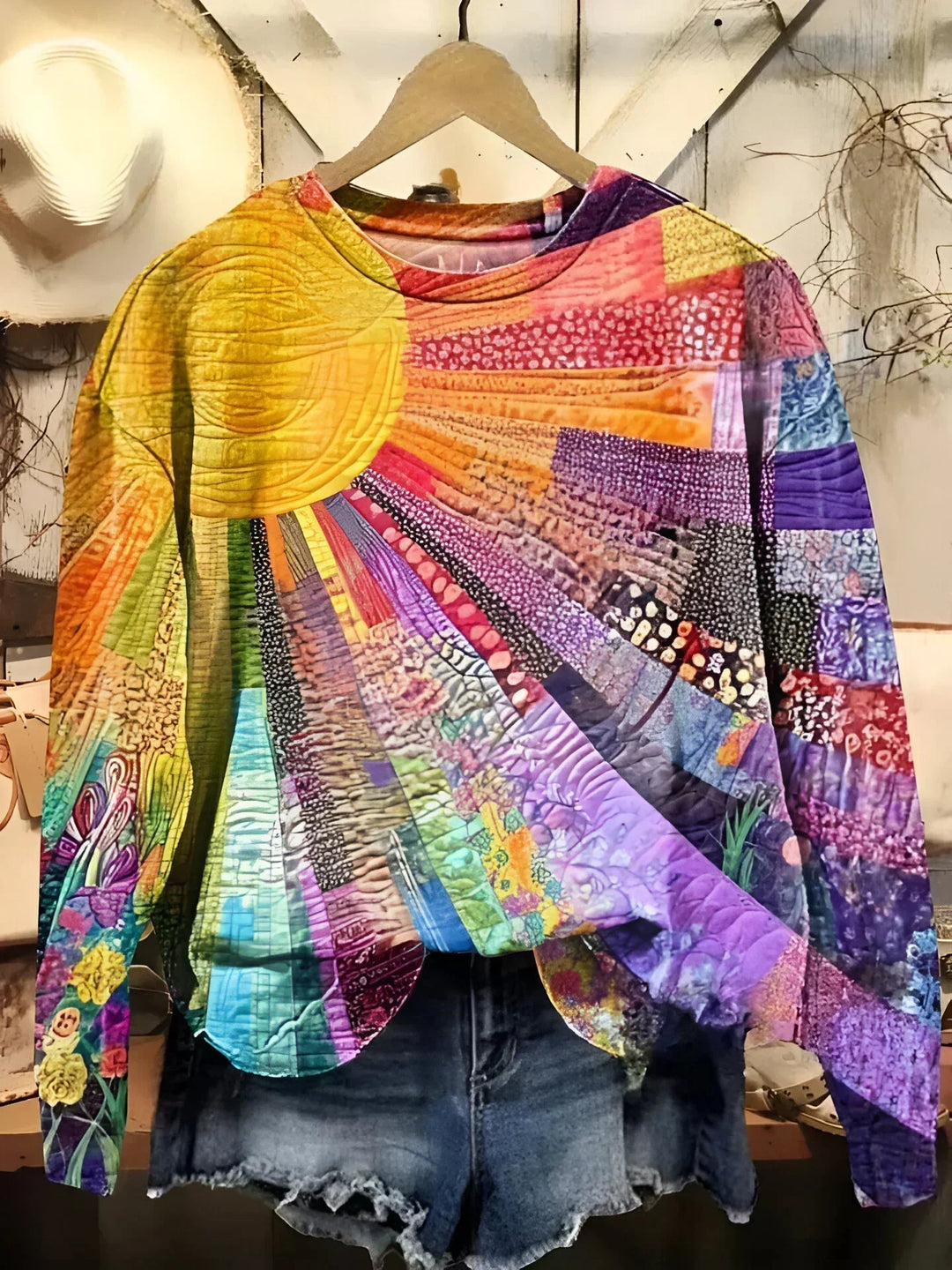 Isla | Buntes Sonnen-Collage Sweatshirt