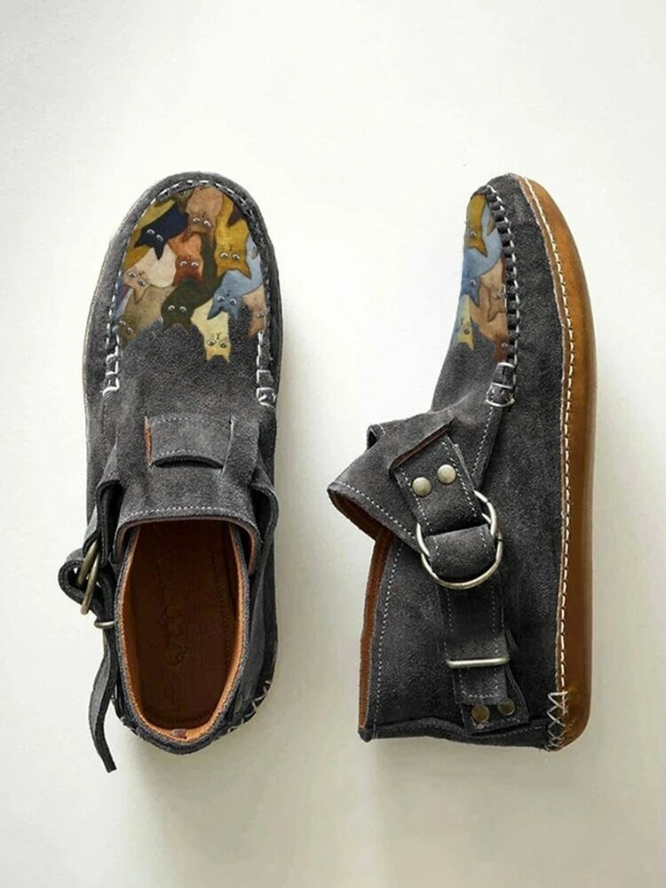 Bertha | Bequeme Freizeitschuhe mit Katzenmotiv