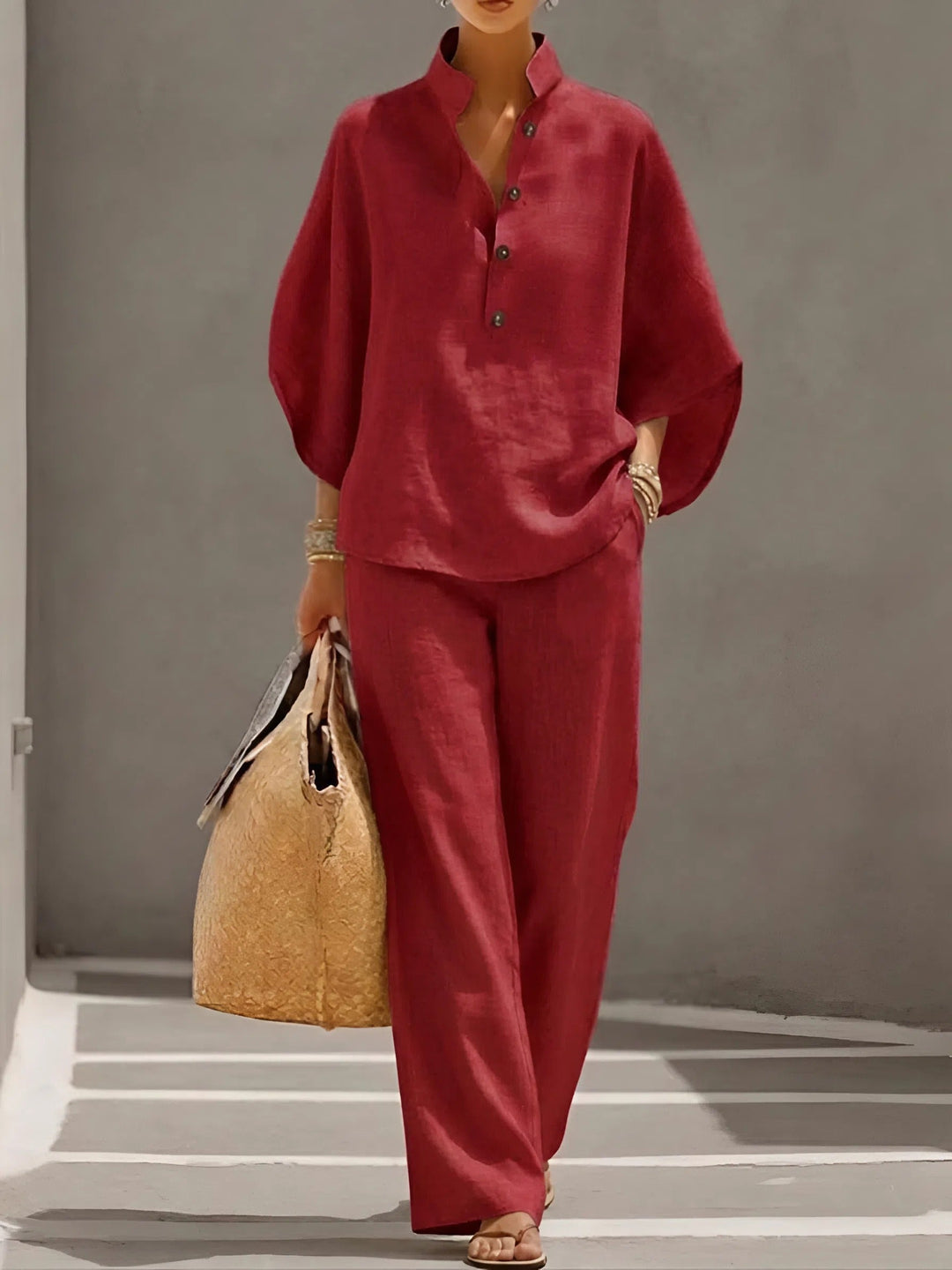 Elaine | Luftiges Leinen-Set mit lockerem Fall