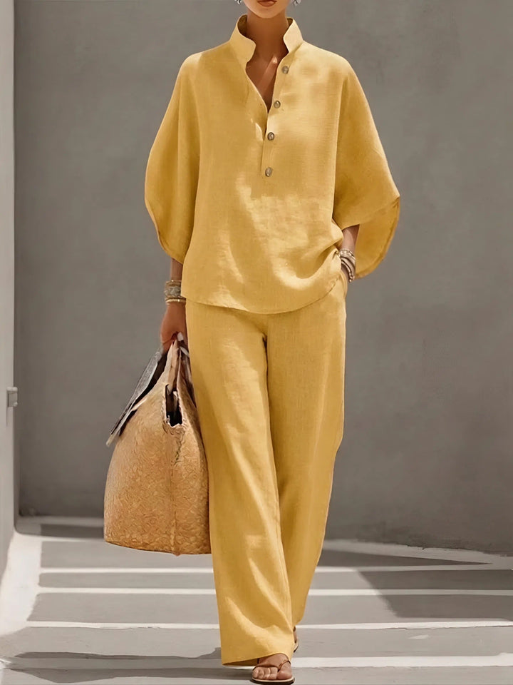Elaine | Luftiges Leinen-Set mit lockerem Fall