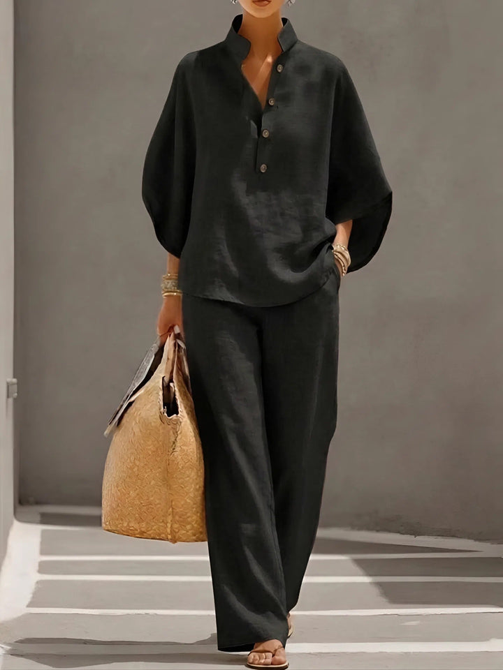Elaine | Luftiges Leinen-Set mit lockerem Fall