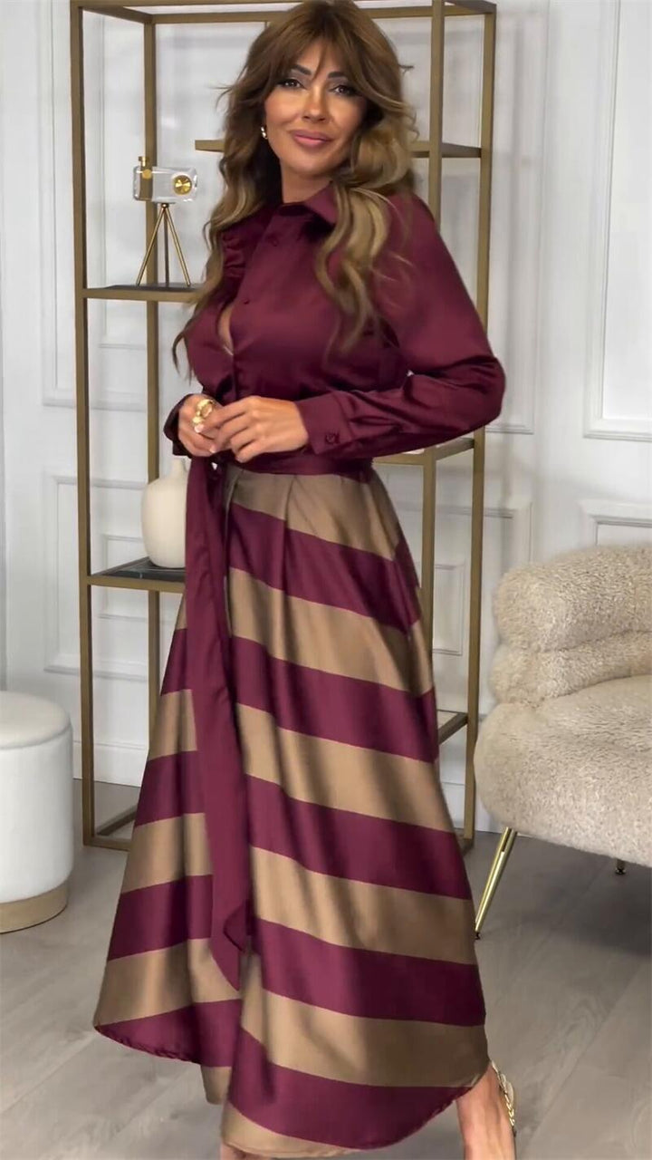 Diana | Gestreiftes Maxikleid