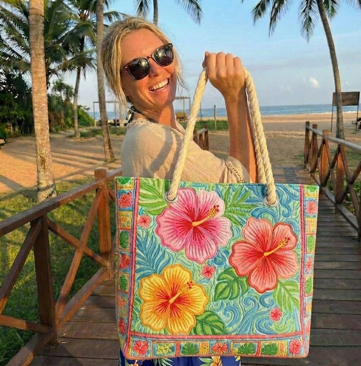 Gequiltete Strandtasche Tropische Vibes