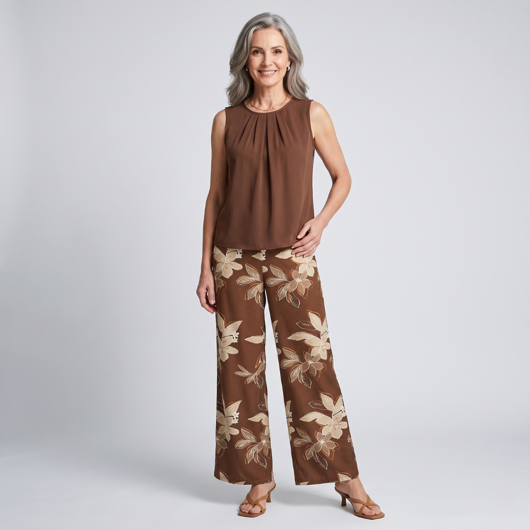Marissa | Lässiges braunes Zweiteiliges Set