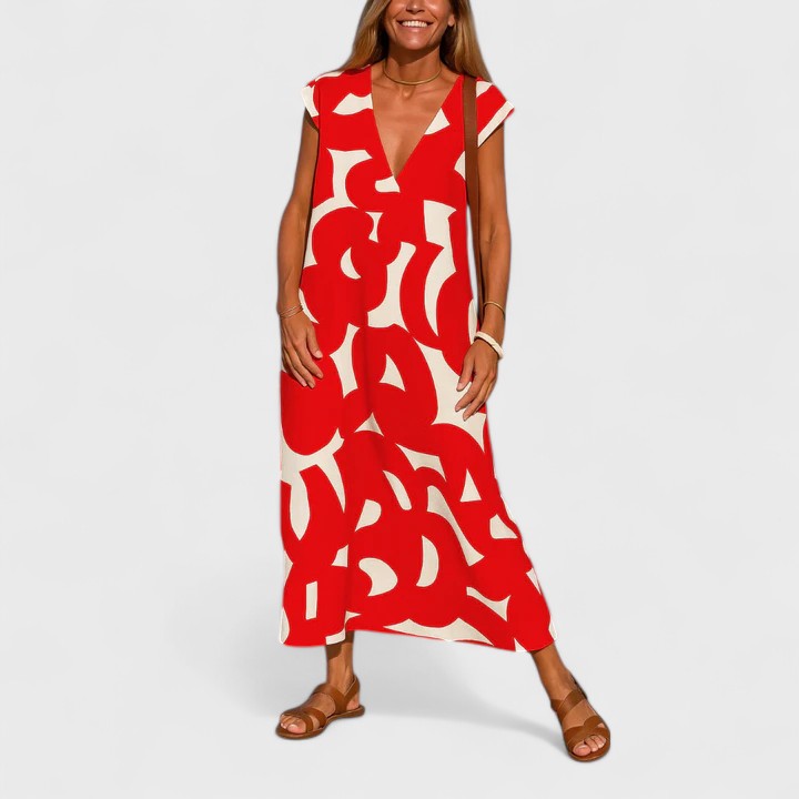 Hoffnung | Fließendes V-Ausschnitt Kleid